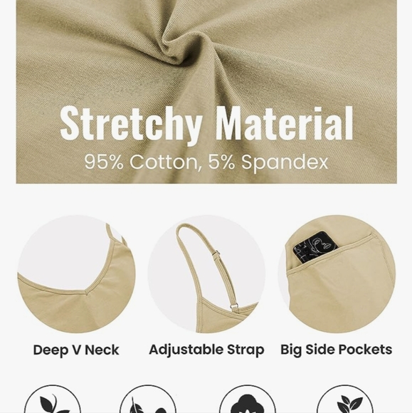 Casual Beige Cami Wide Leg Pockets Jumpsuit - Picture 5 of 7